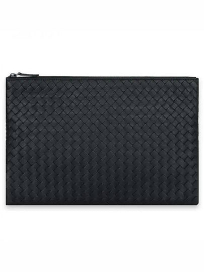 Intrecciato Clutch Bag Black - BOTTEGA VENETA - BALAAN 2