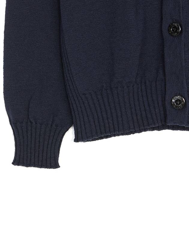 Kids Stone Island 511A1 Wappen Patch V neck Knit Cardigan Navy Blue - STONE ISLAND - BALAAN 7