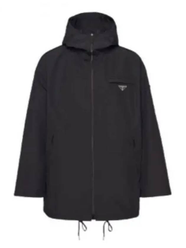 Technical Poplin Hooded Raincoat Black - PRADA - BALAAN 2