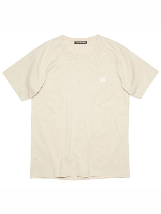 Nash Face Short Sleeve T-Shirt Oatmeal Melange - ACNE STUDIOS - BALAAN 2