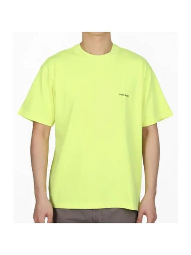 Embossed Logo Regular Fit Cotton Short Sleeve T-Shirt Yellow - STONE ISLAND - BALAAN 1