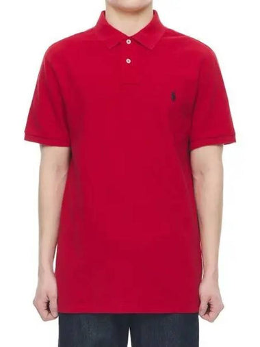 Custom Slim Fit Mesh Polo Shirt Red - POLO RALPH LAUREN - BALAAN 1