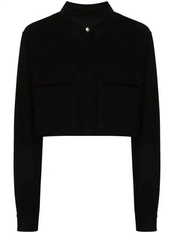 Rick Owens Crop Shirt With Automatic Buttoning - RICK OWENS - BALAAN 1