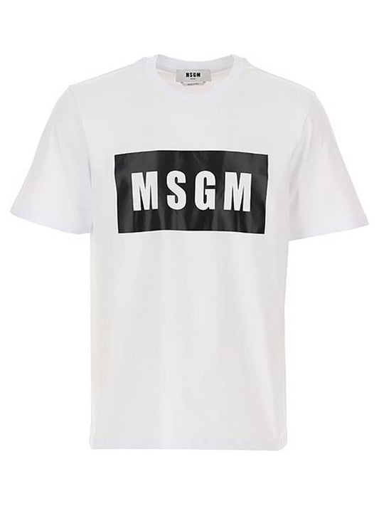 Black box logo short sleeve t shirt white - MSGM - BALAAN 1