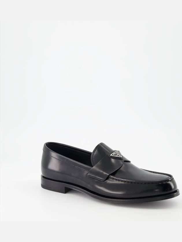 Brushed Leather Loafers Black - PRADA - BALAAN 3