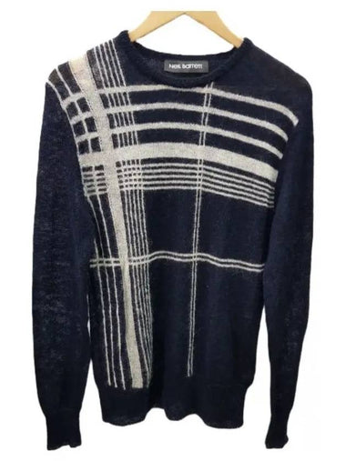 PBMA234 1657 061 Navy Check Knit - NEIL BARRETT - BALAAN 1