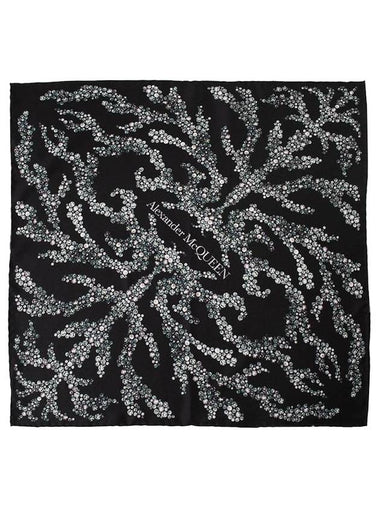 Crystal Logo Print Scarf Black Grey - ALEXANDER MCQUEEN - BALAAN 1