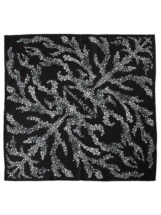 Crystal Logo Print Scarf Black Gray - ALEXANDER MCQUEEN - BALAAN.