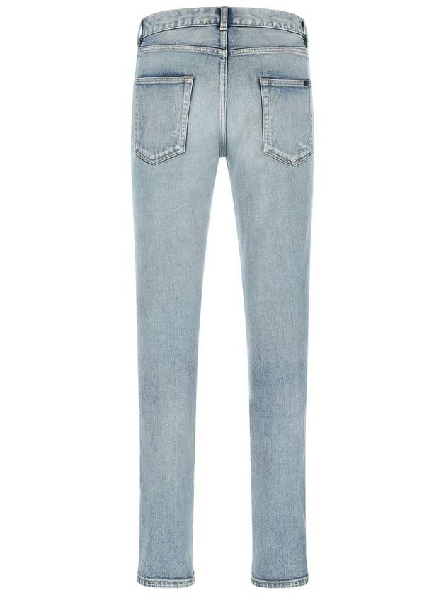 Men's Santa Monica Denim Skinny Jeans Blue - SAINT LAURENT - BALAAN 3