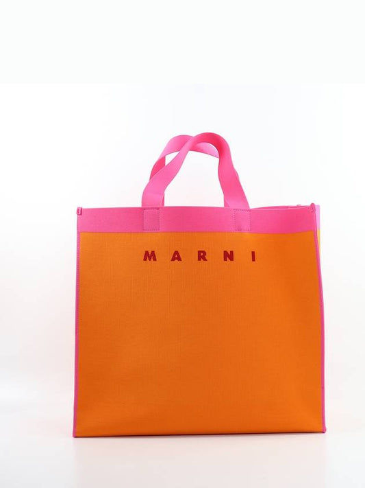 Colorblock Jacquard Tote Bag Orange - MARNI - BALAAN 2