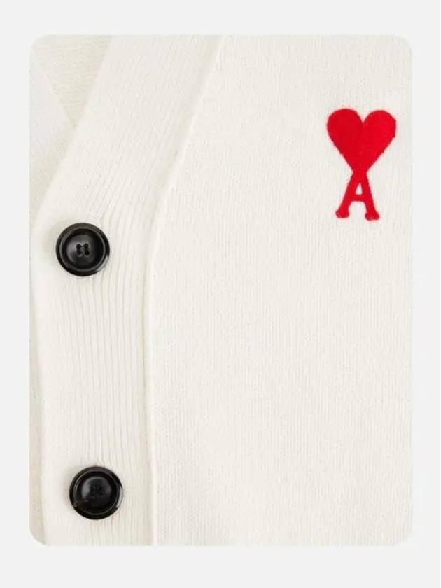 De Coeur Button Up Cardigan White - AMI - BALAAN 6