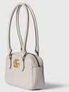 GG Marmont Leather Small Top Handle Shoulder Bag Light Grey - GUCCI - BALAAN 3