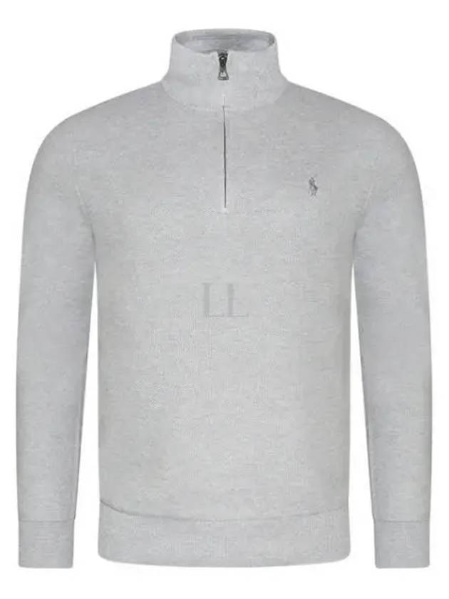 Pony Half Zip Cotton Sweatshirt Grey - POLO RALPH LAUREN - BALAAN 2