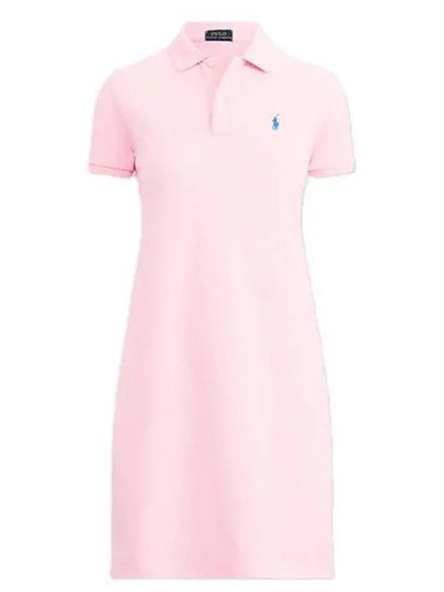 Women's Pony Logo Midi Dress Pink - POLO RALPH LAUREN - BALAAN 2