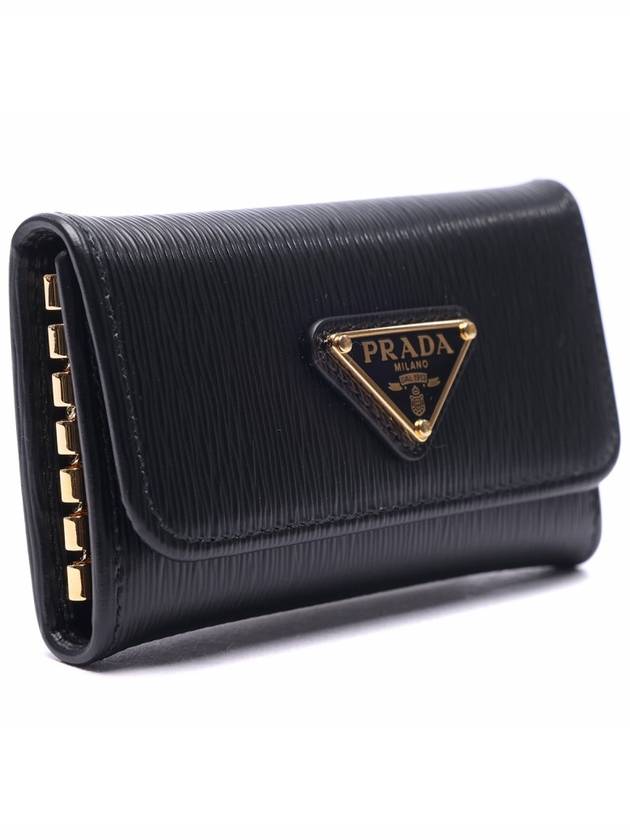 Women's Vitello Triangular Logo Key Wallet - PRADA - BALAAN 3