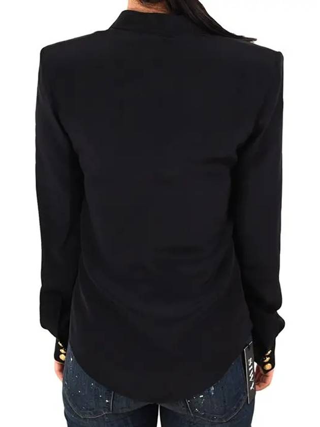 Gold Button Silk Shirt Black RF12204 - BALMAIN - BALAAN 6