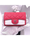 Classic gold shiny calfskin card holder dark pink - CHANEL - BALAAN 4