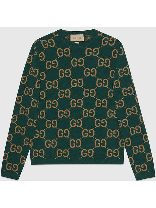 GG Wool Jacquard Knit Top Green - GUCCI - BALAAN 2