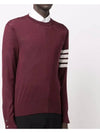 4 Bar Armband Classic Merino Wool Knit Top Burgundy - THOM BROWNE - BALAAN 5