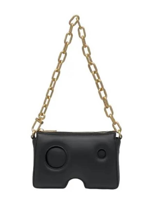 Burrow leather shoulder bag black - OFF WHITE - BALAAN 1