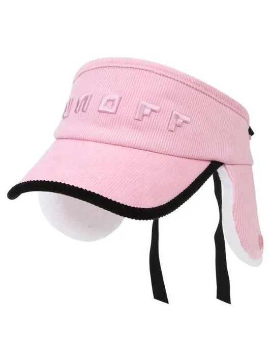 Women's Logo Embroidered Eardog Visor Pink - ONOFF - BALAAN 1