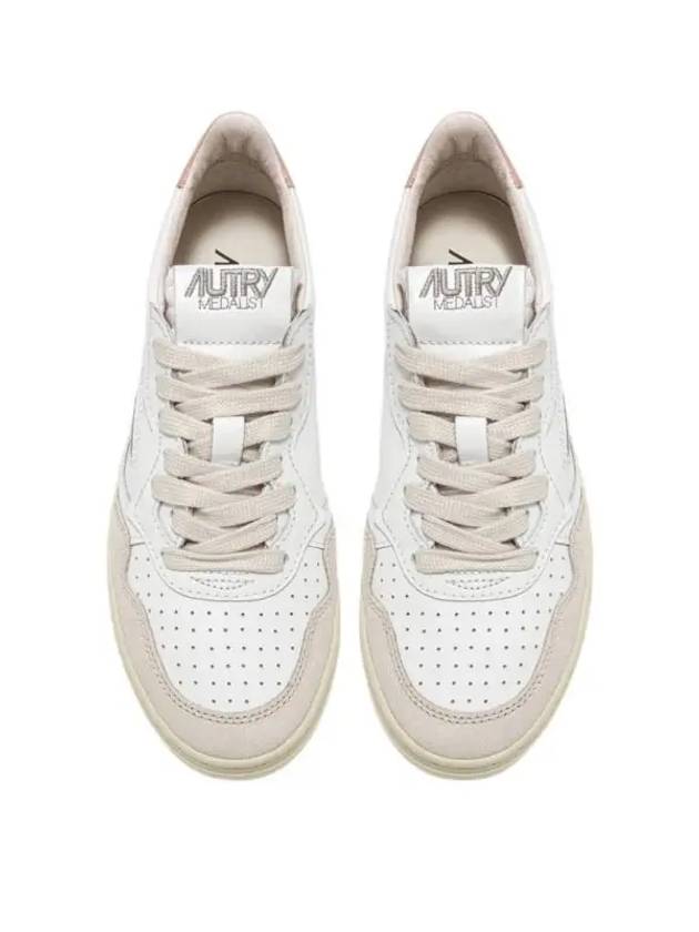 Medalist Leather Suede Low Top Sneakers White Pink - AUTRY - BALAAN.