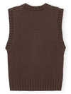 Logo Crochet Vest Knit Top Brown - GANNI - BALAAN 4