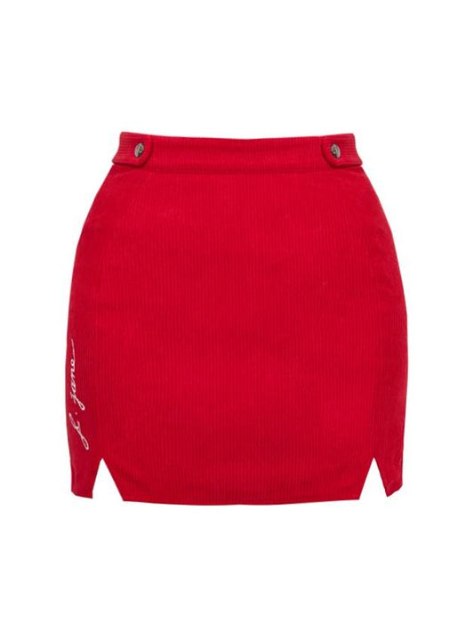 Golf Wear All Corduroy Double Slit Skirt Red - J JANE - BALAAN 2