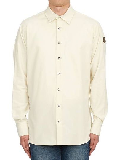 Men's Corduroy Slim Cut Long Sleeve Shirt White - MONCLER - BALAAN 2