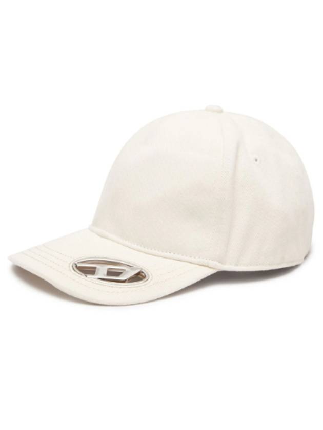 Logo Decorated Buckle Closure Cotton Baseball Ball Cap White - DIESEL - BALAAN 6