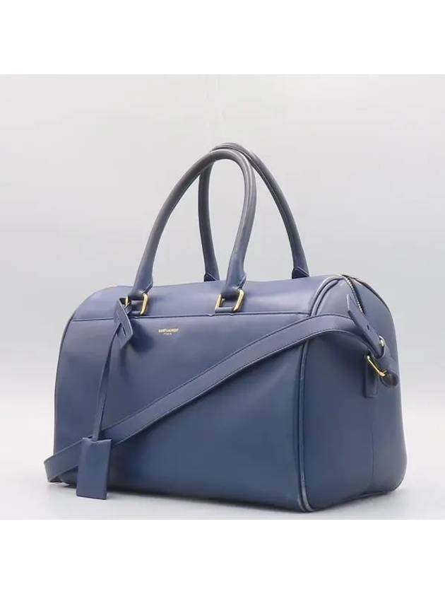 322049 Blue leather DUFFLE duffel M 6 tote bag shoulder strap 2WAY - SAINT LAURENT - BALAAN 3