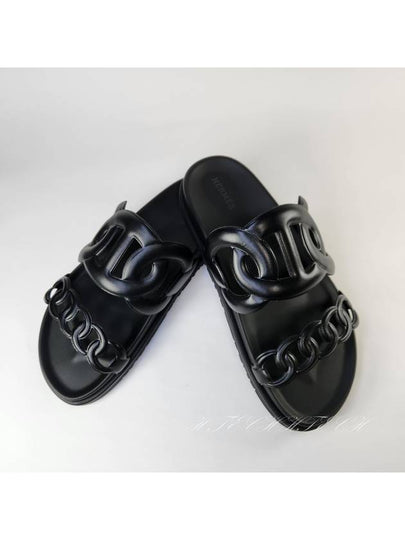 Extra Leather Sandals Noir Black - HERMES - BALAAN 2