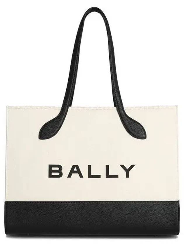 Bar Keep On Logo Stamped Canvas Tote Bag Beige - BALLY - BALAAN 2