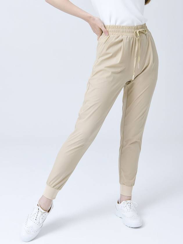 Air Cool Waist Banding String Soft Beige Slim Fit Jogger Pants DO3242JOPT005 1 - DOYOUKNOWMC GOLF WEAR - BALAAN 1