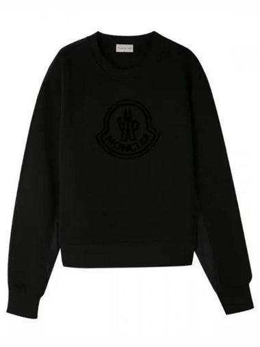 8G00028 809KX 999 Velvet Logo Sweatshirt 661979 - MONCLER - BALAAN 1