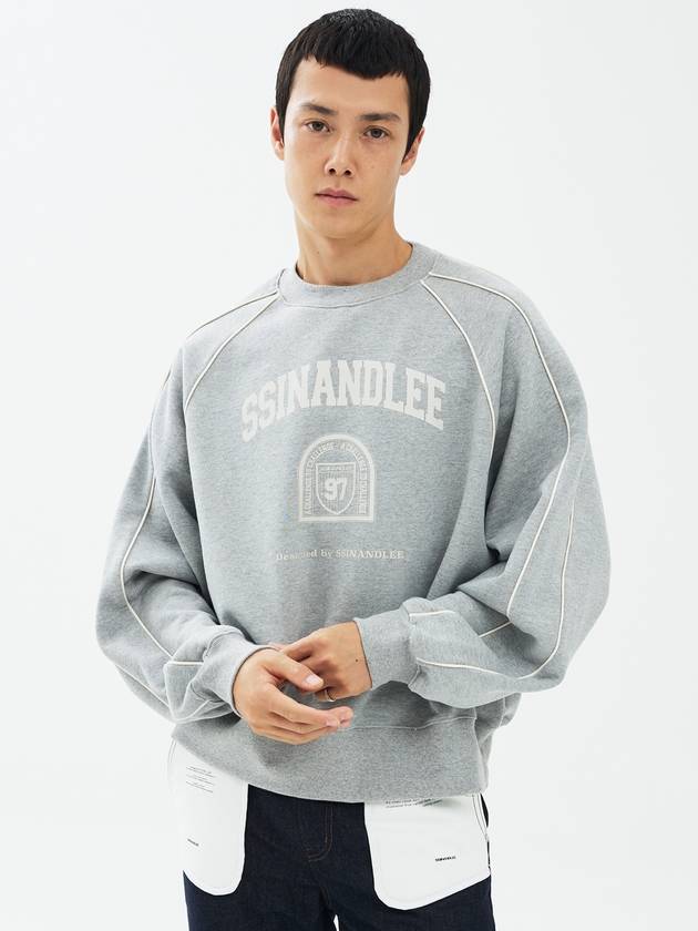 97 College Piping Short Sweatshirt Melange Grey - SSINANDLEE - BALAAN 5