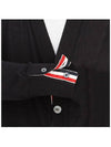 Men's Classic V-neck Merino Wool Cardigan Black - THOM BROWNE - BALAAN 5