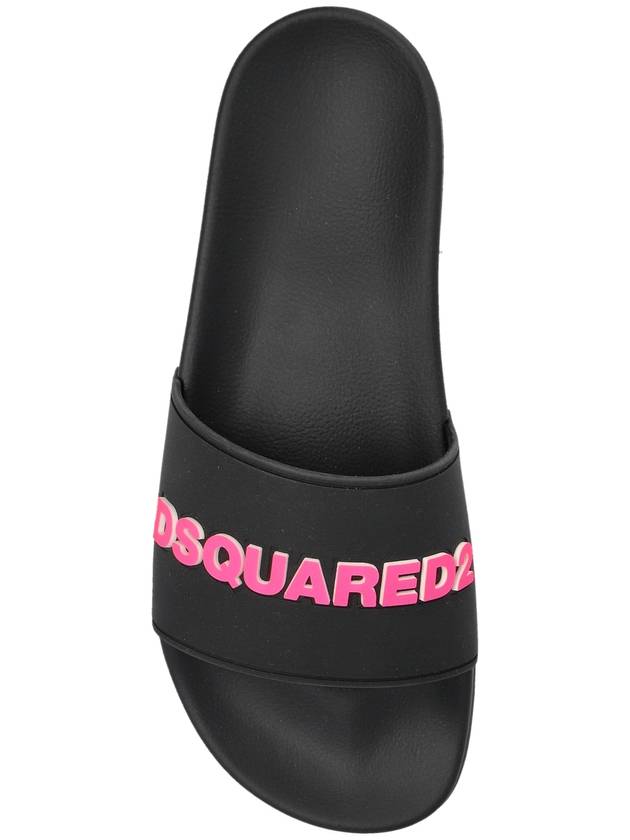 Dsquared2 Rubber Slides With Logo, Women's, Black - DSQUARED2 - BALAAN 6