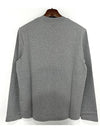 Chain Stitch Heart Logo Long Sleeve T-Shirt Heather Grey - AMI - BALAAN 4