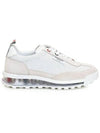 Women Vitello Calf Tech Runner Clear Sole Low Top Sneakers White - THOM BROWNE - BALAAN 3