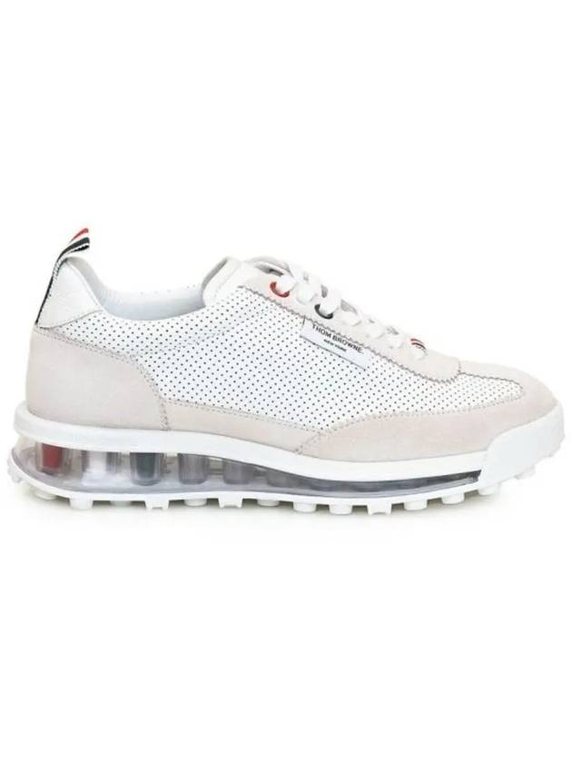 Women Vitello Calf Tech Runner Clear Sole Low Top Sneakers White - THOM BROWNE - BALAAN 3