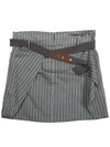 Women's Striped A-Line Skirt Gray - BRUNELLO CUCINELLI - BALAAN.