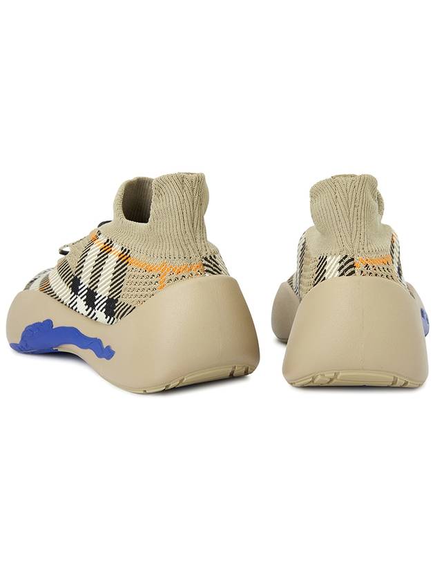 Neptune Check Knit Low Top Sneakers Sand - BURBERRY - BALAAN 7