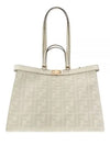 Logo Pattern Medium Canvas Tote Bag Green - FENDI - BALAAN 2