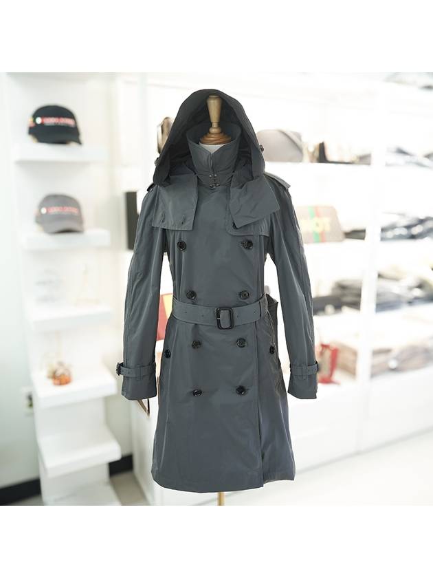 Women's Emberford Trench Coat 80735081 Dark Gray Polyester Raincoat Wife Gift - BURBERRY - BALAAN 1