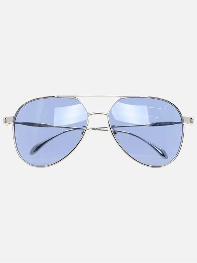 Eyewear Engraved Logo Pilot Frame Sunglasses Blue - ALEXANDER MCQUEEN - BALAAN 2