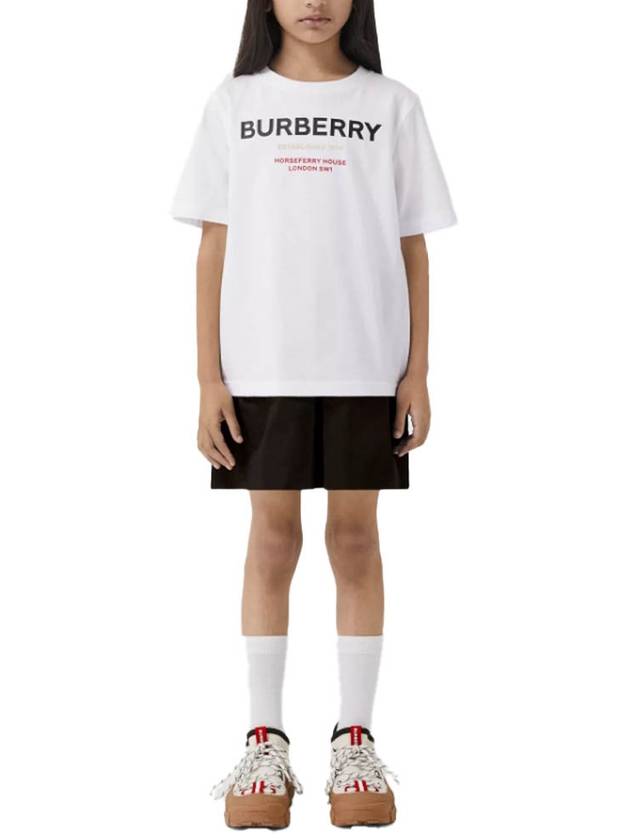 Kids Logo Print Short Sleeve T-Shirt White - BURBERRY - BALAAN 5