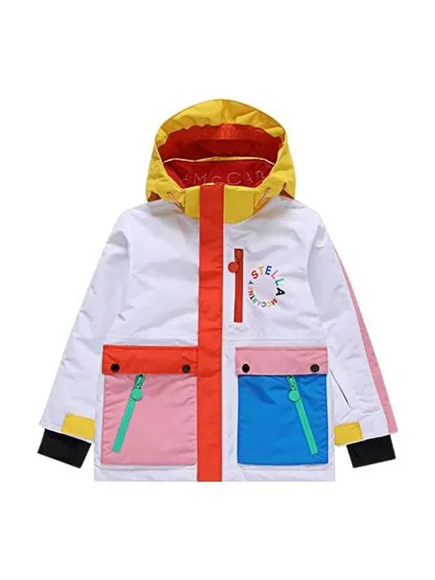 Stella McCartney TT2A20 Z0432 999 Color Circular Logo Hooded Ski Junior Jacket - STELLA MCCARTNEY - BALAAN 1