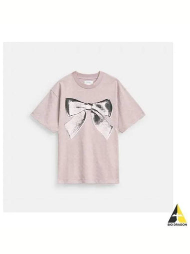 Signature Bow T Shirt in Organic Cotton CX242 VQ4 - COACH - BALAAN 1