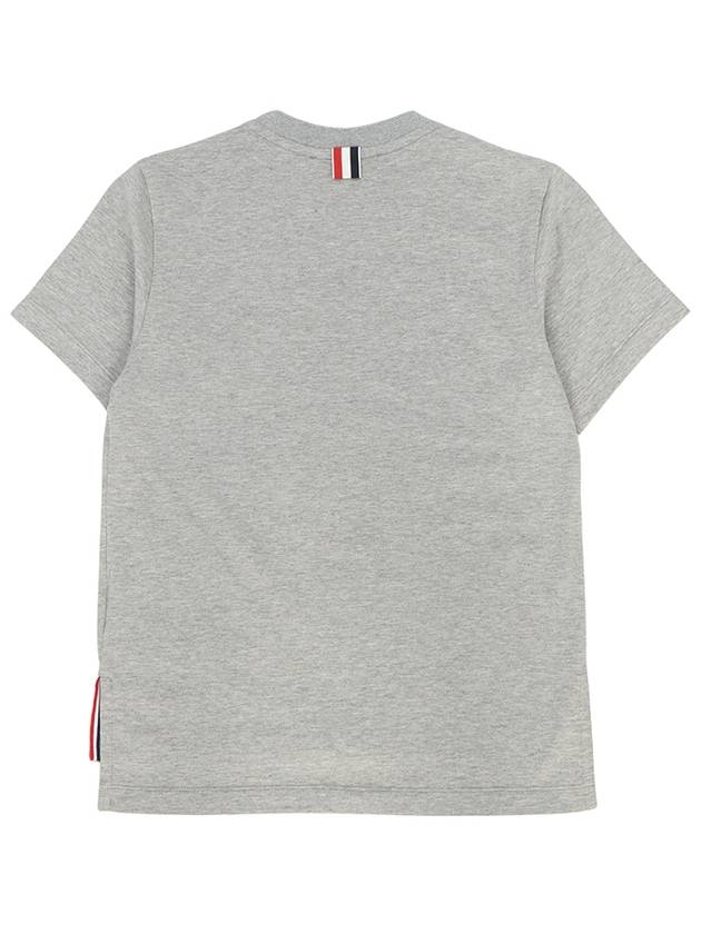 Logo Patch Lightweight Jersey Relaxed Fit Short Sleeve T-Shirt Grey - THOM BROWNE - BALAAN 3